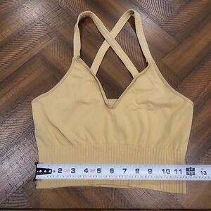 Free People Good Karma Crop Tank Golden Tan L/XL